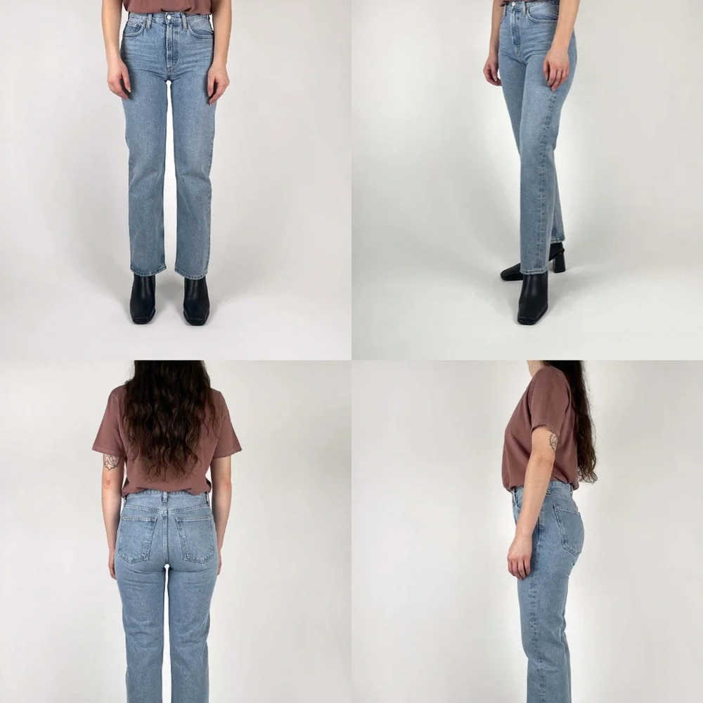 Agolde Mia mid rose straight leg jeans in Dimension, size 33 - Picture 3 of 5